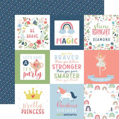 Echo Park Little Dreamer Girl Designpapier - 4x4 Journaling Cards